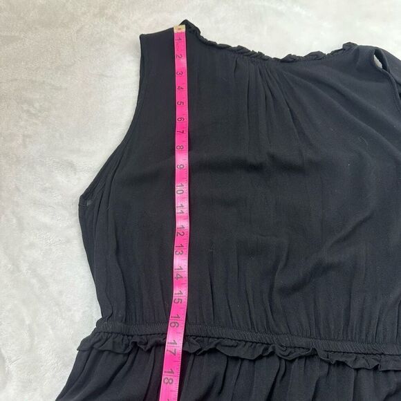 Kirundo Women's XL Sleeveless Blouson Maxi Dress Solid Black Casual Summer Basic - Picture 8 of 9